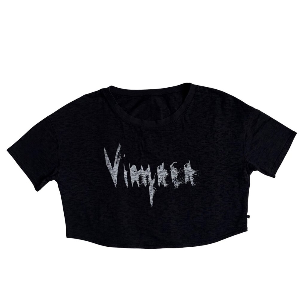 Lululemon Lightest Cropped Tee *Expression Vinyasa (Black) - Size 10 (?)